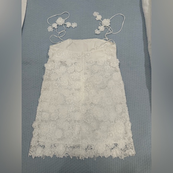 Zimmerman Raie Lace Flower White Mini Dress - Picture 4 of 9